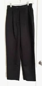 IZOD schwarze Polyester Anzughose hoher Bund plissiert vorne Gr. 6 - Bild 1 von 3