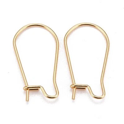 500 шт. серьги-кольца из нержавеющей стали калибр 22 золотые почечные ушные провода булавка 0,7 мм - Изображение 1 из 2