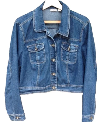 Chaqueta Denim Azul Cato Manga Larga Botón Informal Para Mujer Talla Extra Grande Foto 1 de 4