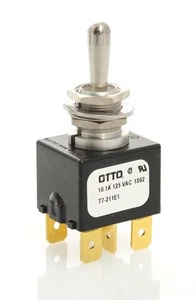 T7-211E1 Otto Water Resistant Double Momentary Toggle Switch, Spring return to - Picture 1 of 1