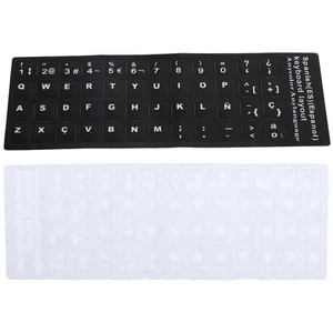 Tastaturaufkleber Spanisch Wasserdicht Schwarzer Hintergrund Für 10In Bis 1 KUI - Afbeelding 1 van 24