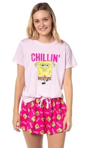 Nickelodeon SpongeBob SquarePants Women's Chillin' 2-Piece Pajama Short Set (S) - Picture 1 of 6
