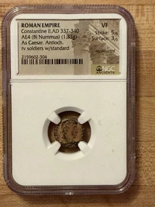 Constantine II AE Nummus VF | NGC | Antioch | Soldiers w/ Standards - Picture 1 of 4