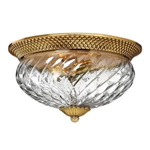 Plafoniera Contemporanea Plantation Ottone Bronzo Brunito Vetro 3 Luci E27 - Foto 1 di 4