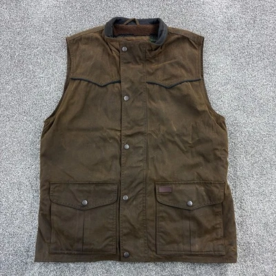 Outback Trading Company Vest Men's Large Brown Australian Oilskin Wax Canvas - Image 1 of 4