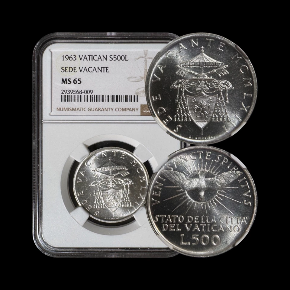 VATICAN CITY. 1963, 500 Lire, Silver - NGC MS65 - Sede Vacante, Aloisi-Masella 9 - Image 1 of 4