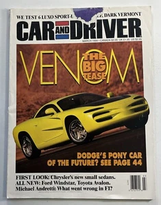 Car & Driver Magazine VTG 1994 Dodge Venom Ford Windstar Toyota Avalon Chrysler - Picture 1 of 24