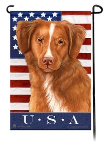 Bandera de jardín patriótica de EE. UU. - Pato de Nueva Escocia Tolling Retriever Toller 095 - Imagen 1 de 1