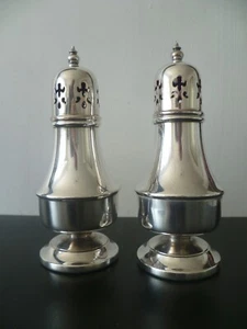 Vintage Paar versilberte Zuckerrollen / ein Paar versilberte Sucrieres - Bild 1 von 6