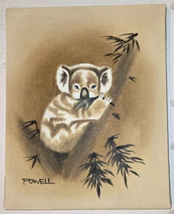 Vintage koala bear Painting Bronze unFramed Signed Powell 8 x 10 - Picture 1 of 4