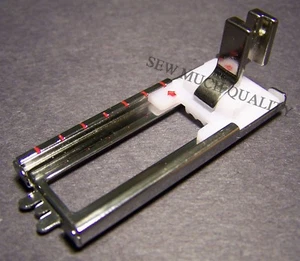 PRESSER FOOT Metal Low Shank Sliding Buttonhole Zig Zag 9mm Fits Models Listed - Picture 1 of 3