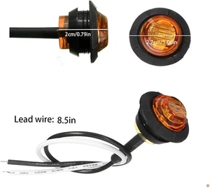 3/4 Inch LED Trailer Clearance Bullet Turn Signal Identification Indicator Light - Picture 1 of 4