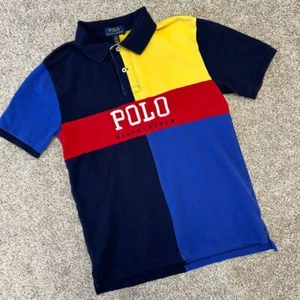 Polo Ralph Lauren BOYS YOUTH Colorblock Polo Size Large (14-16) Spellout (277) - Picture 1 of 7