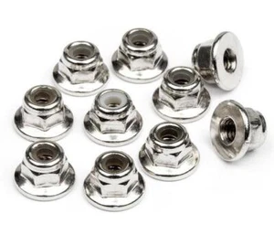 NEW HPI RTR Vorza / Apache Flanged Steel Locknut M3 (10pcs) 103671 - Picture 1 of 1