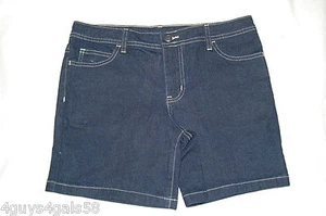Girls Jean Shorts BLUE DENIM Midi Length 5 POCKET Belt Loops SIZE 16 - Picture 1 of 2