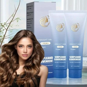 2 Pcs Silk & Gloss Hair Straightening Cream, Nourishing Fast Smooth Hair Balm, S - Picture 1 of 8