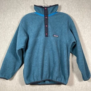 VTG PATAGONIA Synchilla Snap-T Youth L/12 Teal Blue 2001 - NOTE - Picture 1 of 19