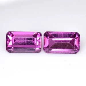 1.050 Cts & 5x3 mm _ Purple Natural Rhodolite Garnet 5x3 Octagon 2pc's Gemstones - Picture 1 of 12