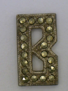 NOS Antique Vintage Sterling Silver Marcasite Initial Letter "B" Jewelry Design - Bild 1 von 2