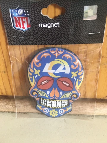 Los Angeles Rams New Logo Sugar Skulls Magnet New Item . Dia De Las Muertes Cover