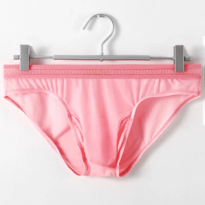 Hombres Translúcido Seda Hielo Ropa Interior Pene Funda Calzoncillos Bolsa Calzoncillos Foto 1 de 4