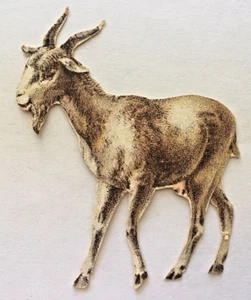 1880's New England Mince Meat Advertising Victorian Trade Card Die Cut Goat - Afbeelding 1 van 2