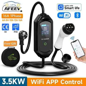 AFEEV Portable EV Charger Type2 IEC62196-2 EVSE Fast Charging Cable Type1 SAE - Picture 1 of 27
