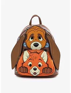 Loungefly Disney The Fox and the Hound Copper & Tod Floral Mini Backpack - New - Picture 1 of 4