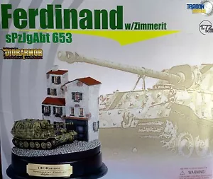 DRAGON ARMOR 1:72 DIORAMA ROTONDO CON BASETTA CARRO ARMATO FERDINAND 60209 - Foto 1 di 1