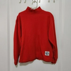 Vtg Salty Dog Gant Boys 7 Mock Neck Long Sleeve Red Shirt Made In Hong Kong - Picture 1 of 5