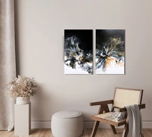 Original Abstract SEt diptych Canvas Modern Wall Art for Contemporary Interior - Picture 1 of 14