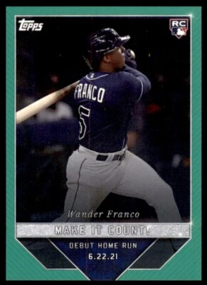 Wander Franco 2022 Topps x Wander Franco Rookie Green Parallel Make it Count - Image 1 of 2