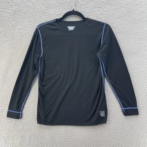 Polarmax Base Layer Top Youth Large Black Blue Contrast Stitching Lightweight - Picture 1 of 14