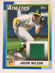 2025 Topps Series 2 1990 Games Used Relic Jersey Jacob Wilson Rookie - Picture 1 of 2