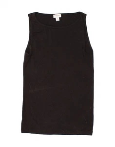 J. CREW Womens Vest Top UK 8 Small Black Cotton BC02 - Picture 1 of 3
