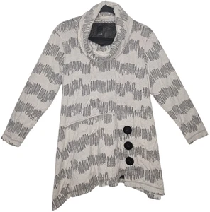 Ali Miles Women's Textured Button Detail Cowl Neck Casual Tunic Top Size Large - Picture 1 of 11