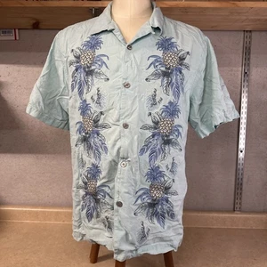 Tommy Bahama Embroidered Silk Hawaiian Shirt Men’s XL Blue Original Fit - Picture 1 of 5
