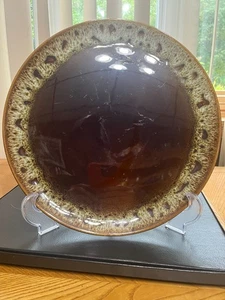 VINTAGE CANONSBURG POTTERY BROWN DRIP GLAZE SERVING PLATTER 13 1/2" ROUND - Picture 1 of 4