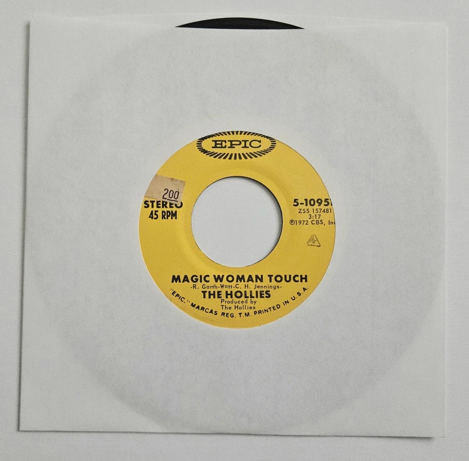 The Hollies ‎– Magic Woman Touch (Epic 45) 1972 - Image 1 of 1