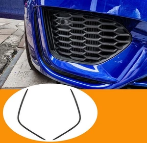 Fit For Jaguar XE 2020 Carbon Fiber Titanium Front Fog Light Lamp Strip Trim 2pc - Picture 1 of 5