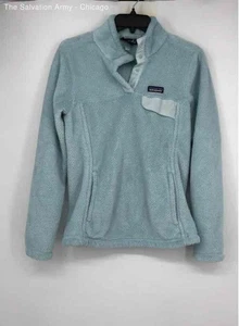 Patagonia Womens Blue Long Sleeve Pullover Snap-T Fleece Jacket Size M - Picture 1 of 6