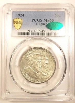 1924 Huguenot Commemorative Half Dollar PCGS MS65 CAC High Grade - Image 1 of 4