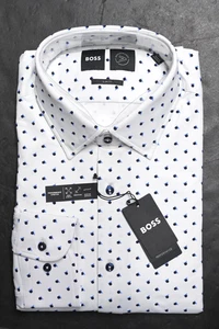 Hugo Boss Mens Hank Kent Travel Slim Fit Performance Stretch Dress Shirt 46 18 - Picture 1 of 11