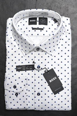 Hugo Boss Mens Hank Kent Travel Slim Fit Performance Stretch Dress Shirt 39 15.5 - Image 1 of 4