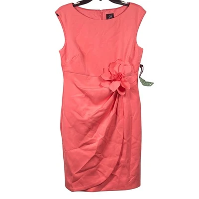 Новый с Ярлыками Jessica Howard вечера платье размер 12P розовый коралл без рукавов оболочка цветочный - Изображение 1 из 4