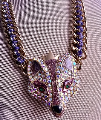 Collar Corona Betsey Johnson Princesa Imperial Zorro Púrpura Con Tono Dorado Foto 1 de 4