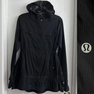 LULULEMON Women's 6 Apres Practice Anorak Jacket Black Longline Utility Pockets - Picture 1 of 11