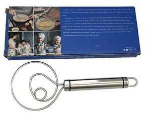 22cm Stainless Steel 18/8 Danish Dough Whisk Mixer Baking Kitchen Tool Accessory - Picture 1 of 3