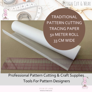 Pattern Cutting Tracing Paper -50 meter Roll - 33 cm Wide - Handy Size!