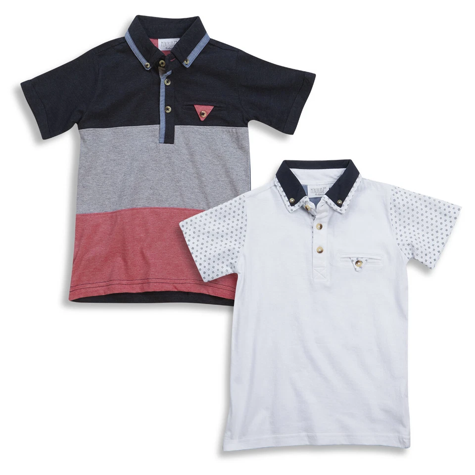 Kids Infant Boys Polo Shirt T-Shirt Top Button Down Collar Short Sleeve 2-6 Yrs - Image 1 of 1